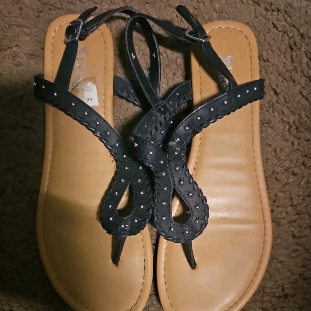 Brash Black Studded Sandels Size 9
